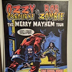 OZZY OSBOURNE & ROB ZOMBIE The Merry Mayhem 2001 Promotional Tour Poster